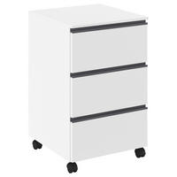 PREDALNIK NA KOLESCIH  bela  - siva/bela, Trend, umetna masa/leseni material (40/65/42cm) - Xora