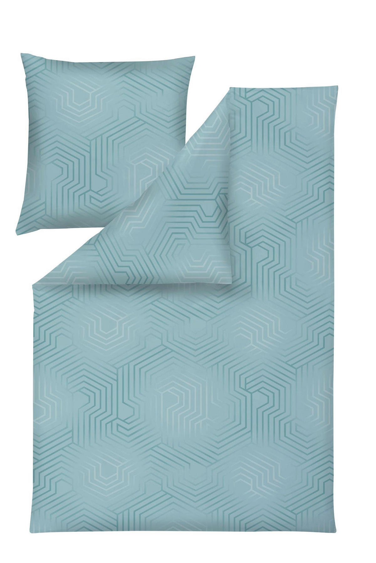 BETTWÄSCHE Atelier Makosatin 155/220 cm  - Mintgrün, Design, Textil (155/220cm) - Estella