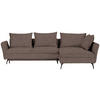 ECKSOFA Braun Webstoff  - Schwarz/Braun, Design, Textil/Metall (282/182cm)