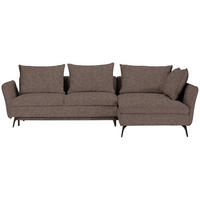 ECKSOFA Braun Webstoff  - Schwarz/Braun, Design, Textil/Metall (282/182cm)