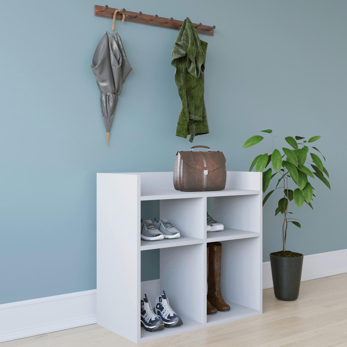 SCHUHREGAL Weiß  - Weiß, Design, Holzwerkstoff (75,6/72/35,6cm) - Livetastic