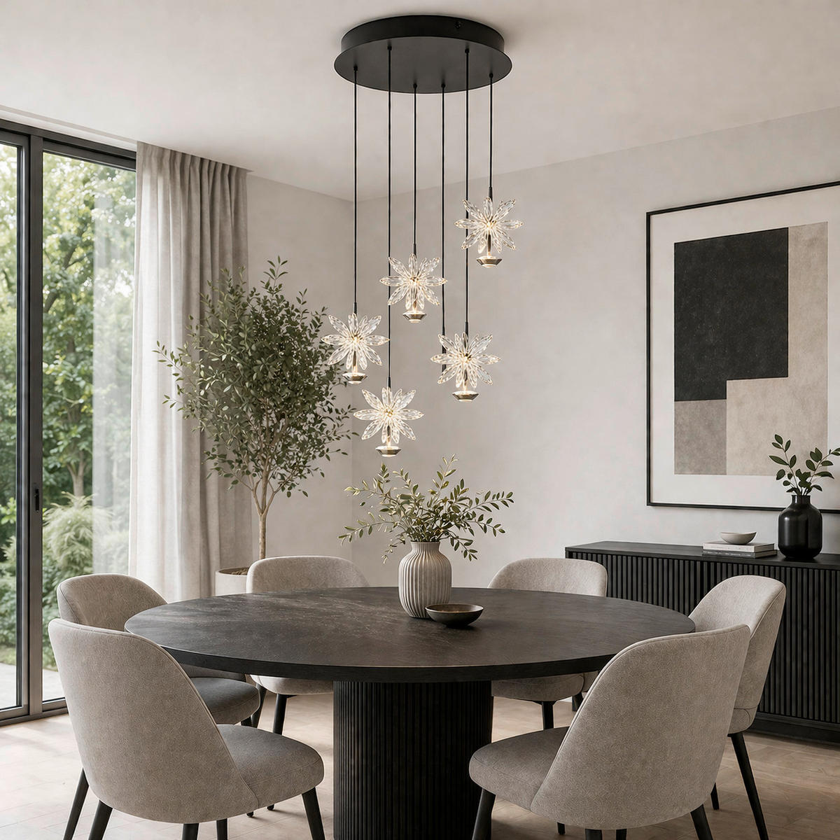 LED-PENDELLEUCHTE 42/170 cm    - Klar/Chromfarben, Basics, Glas/Metall (42/170cm) - Brilliant