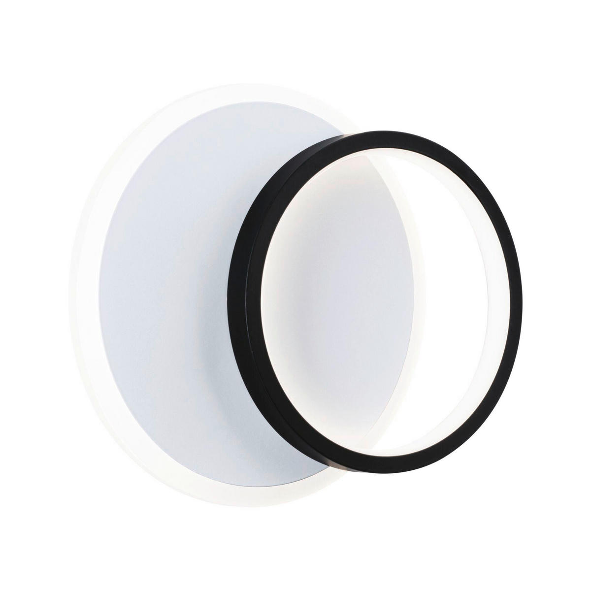 WANDLEUCHTE 2Form   - Schwarz/Weiß, Basics, Kunststoff/Metall (23,0/19,5/5,0cm) - Paulmann