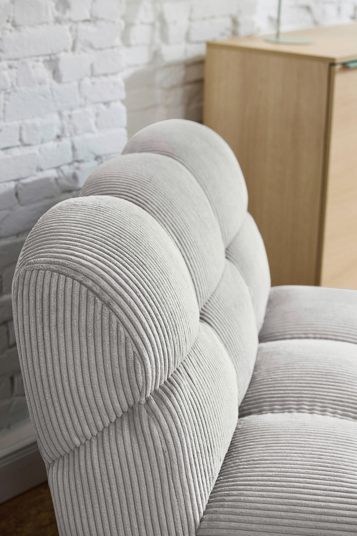 SESSEL in Cord Grau  - Schwarz/Grau, KONVENTIONELL, Textil/Metall (105/78/90cm) - Tom Tailor