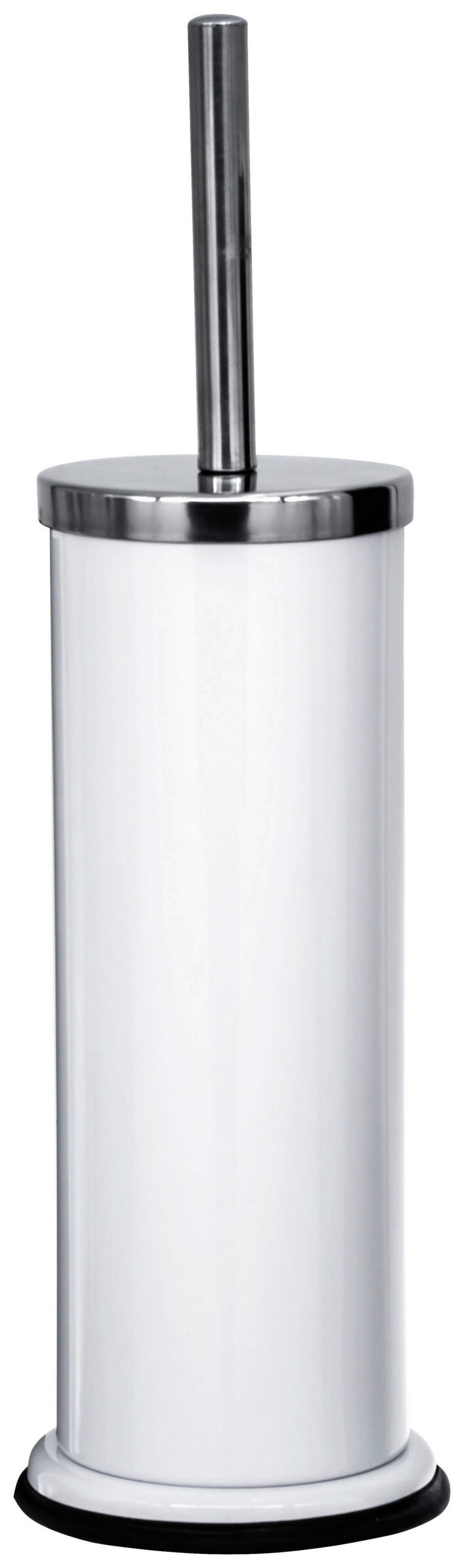 WC-BÜRSTENGARNITUR in Metall  Kunststoff   - Edelstahlfarben/Weiß, Basics, Kunststoff/Metall (12.5/41/20cm) - Sadena