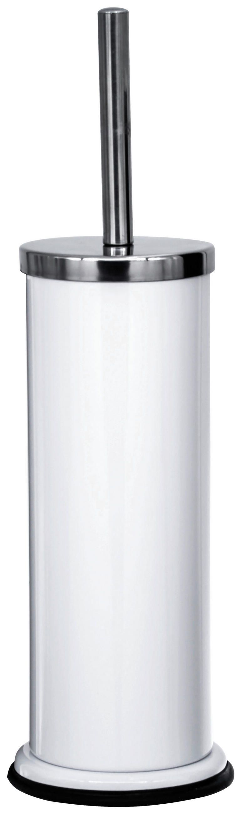 WC-BÜRSTENGARNITUR in Metall  Kunststoff   - Edelstahlfarben/Weiß, Basics, Kunststoff/Metall (12.5/41/20cm) - Sadena