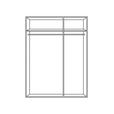 KLEIDERSCHRANK  in Weiß, Eichefarben  - Eichefarben/Silberfarben, Design, Glas/Holzwerkstoff (152/215/59cm) - Carryhome