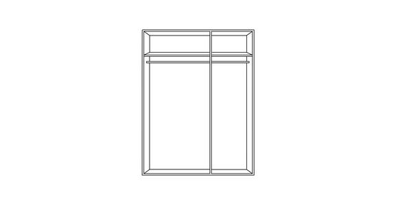 KLEIDERSCHRANK  in Weiß, Eichefarben  - Eichefarben/Silberfarben, Design, Glas/Holzwerkstoff (152/215/59cm) - Carryhome