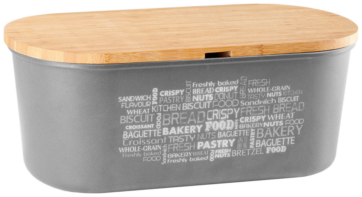 POSODA ZA KRUH     34/18/14 cm         - siva/naravne barve, Basics, umetna masa/les (34/18/14cm) - Kesper