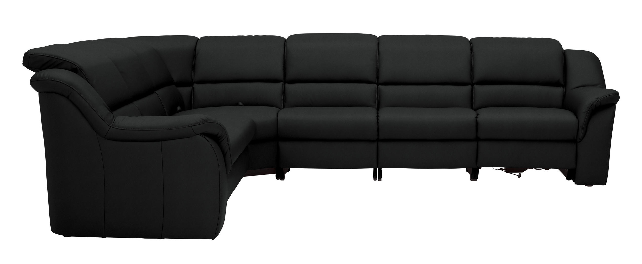 ECKSOFA  in Echtleder Schwarz  260/324 cm  - Schwarz, KONVENTIONELL, Leder/Kunststoff (260/324cm) - Cantus