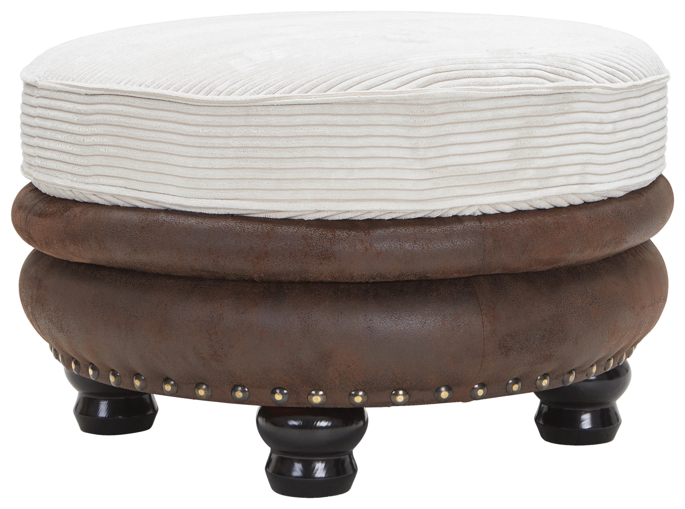 HOCKER Mikrofaser Braun, Beige  - Beige/Braun, LIFESTYLE, Holz/Textil (74/50/74cm) - Landscape