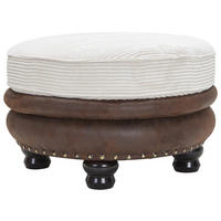 HOCKER Mikrofaser Braun, Beige  - Beige/Braun, LIFESTYLE, Holz/Textil (74/50/74cm) - Landscape