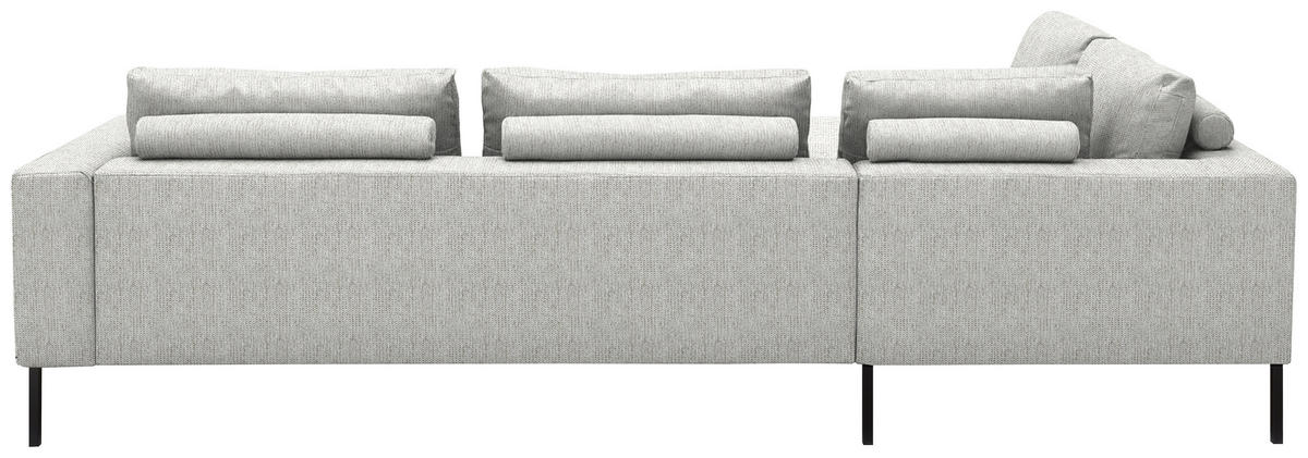 ECKSOFA  in Flachgewebe Silberfarben  270/308 cm  - Silberfarben/Schwarz, Design, Textil/Metall (270/308cm) - Pure Home Lifestyle
