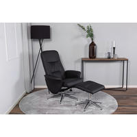 RELAXSESSELSET Lederlook (vegan)    - Schwarz, Design, Textil/Metall (77/104.5/82cm) - Livetastic