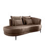 OTTOMANE in Velours Hellbraun  - Hellbraun/Schwarz, MODERN, Textil/Metall (211/85/102cm) - Livetastic