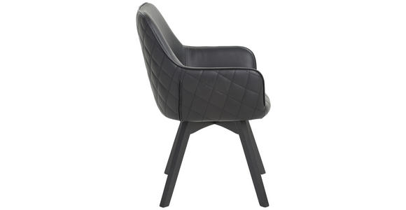 ARMLEHNSTUHL   Lederlook  - Schwarz, KONVENTIONELL, Holz/Textil (60/92/65cm) - Xora