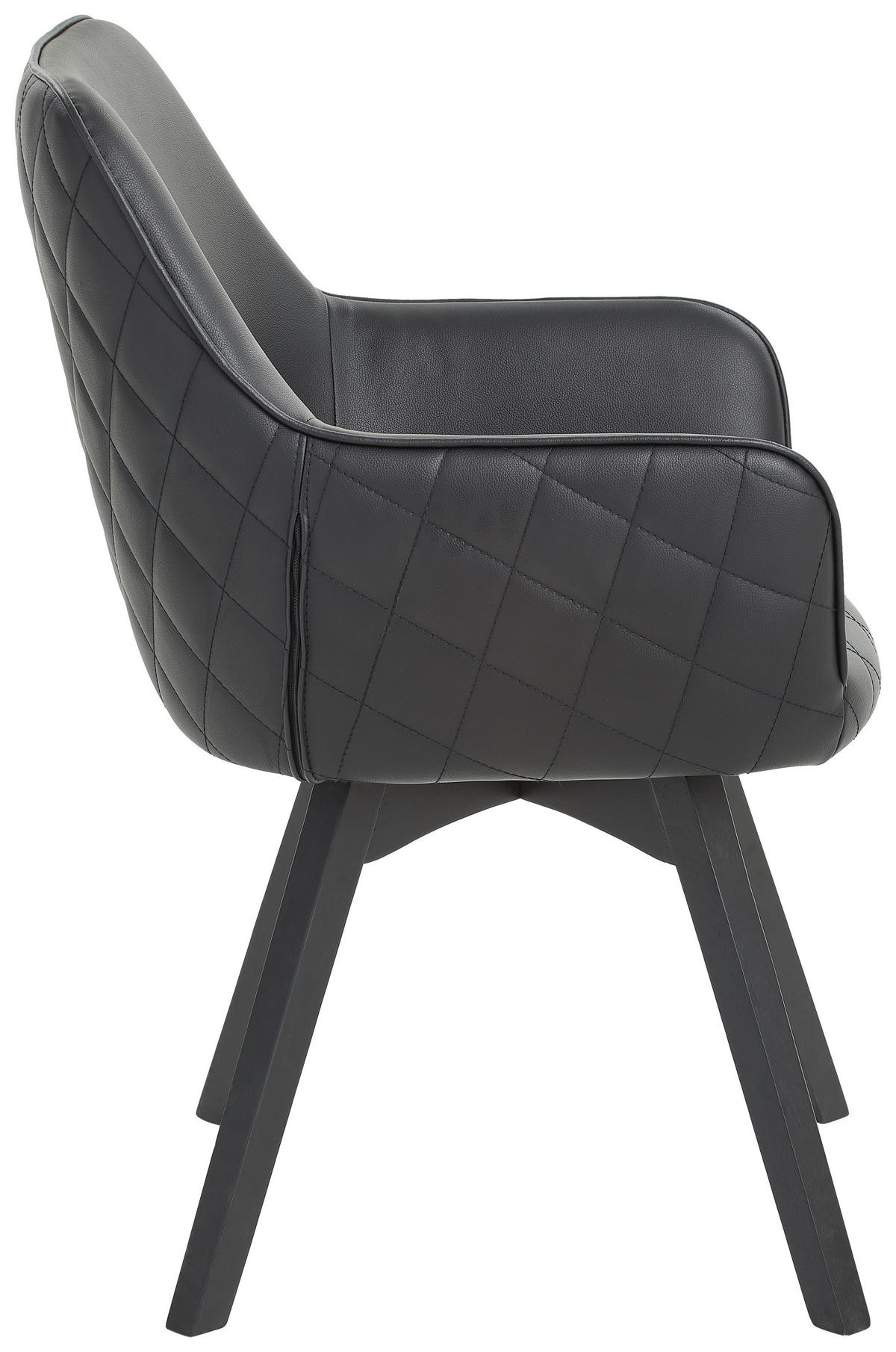 ARMLEHNSTUHL  in Eisen Lederlook  - Schwarz, KONVENTIONELL, Holz/Textil (60/92/65cm) - Xora