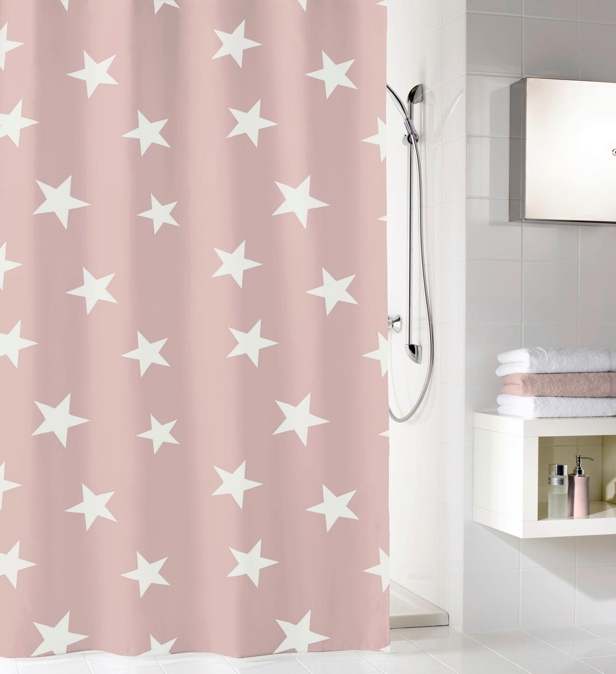 DUSCHVORHANG Nova 180/200 cm  - Dunkelrosa, Trend, Textil (180/200cm) - Kleine Wolke
