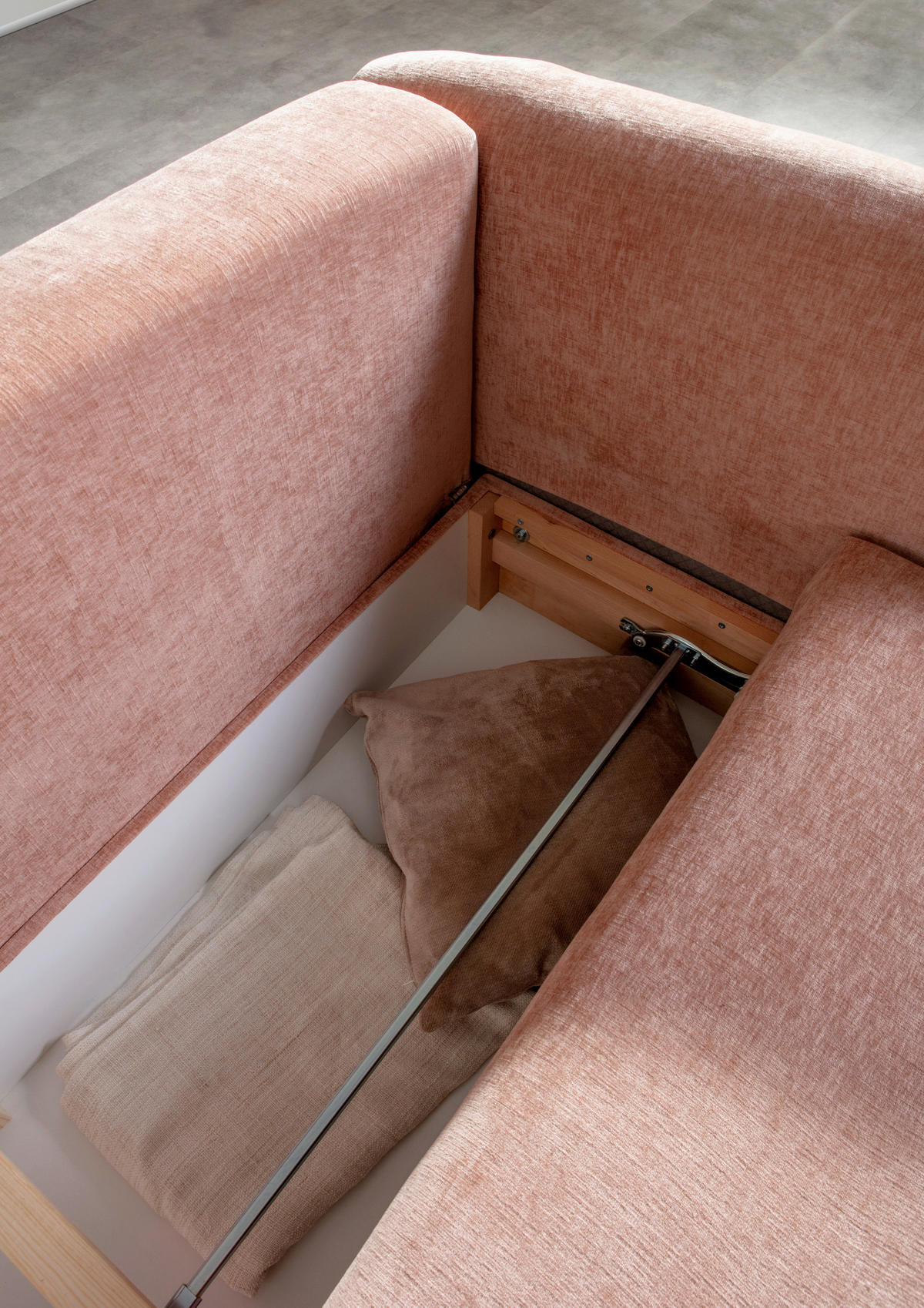 SCHLAFSOFA in Flachgewebe Altrosa  - Schwarz/Altrosa, Konventionell, Kunststoff/Textil (250/74/108cm) - Carryhome