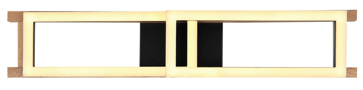 LED-DECKENLEUCHTE 20 W    69/36,5/10,5 cm  - Dunkelbraun/Opal, Natur, Holzwerkstoff/Kunststoff (69/36,5/10,5cm) - Globo