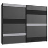 ARMOIRE À PORTES COULISSANTES in Graphitfarben, Schwarz, Grau  - couleur graphite/gris, Modern, verre/matériau de bois (270/210/65cm) - MID.YOU