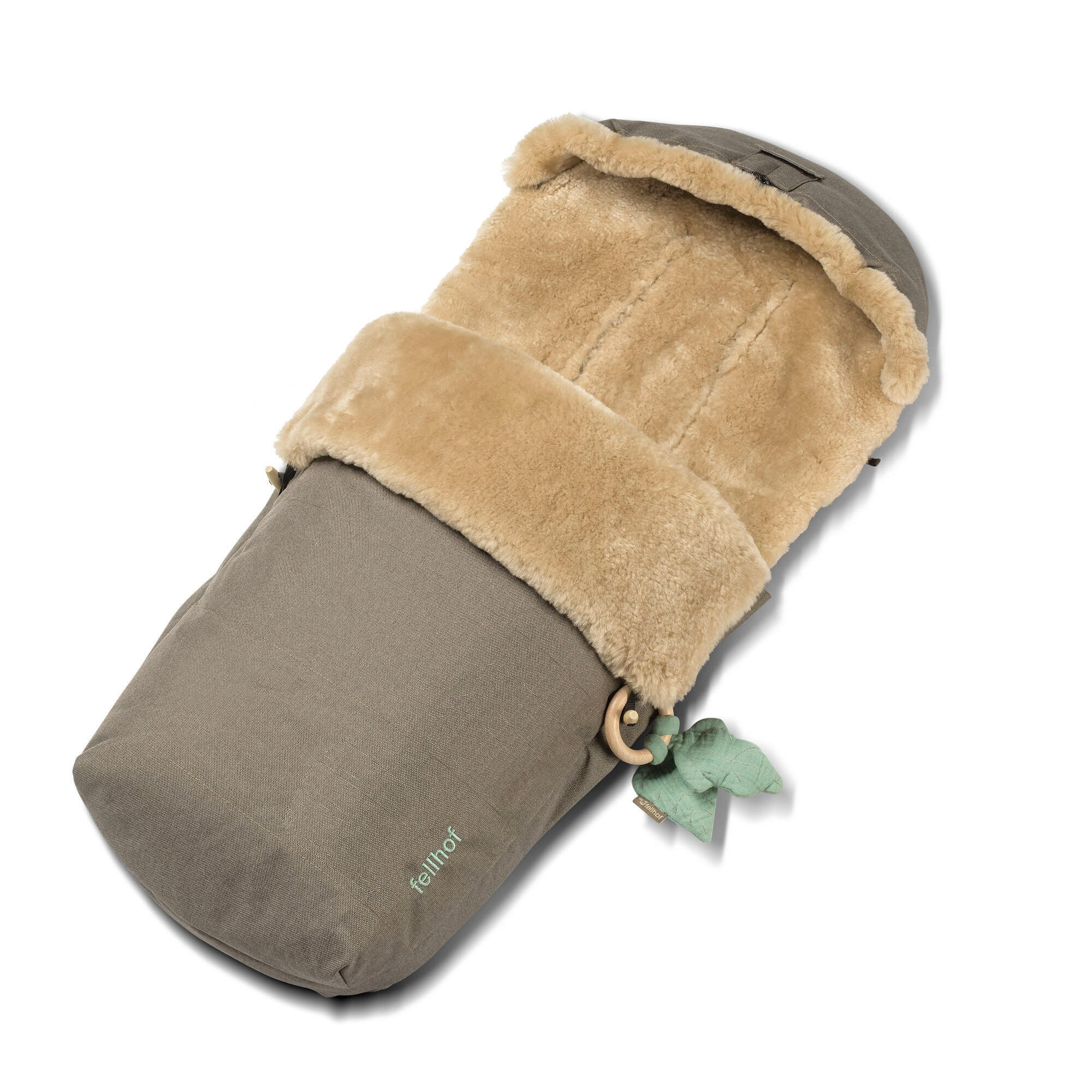 FELLSACK Alpakafell Fußsack Montana  - Graubraun, Basics, Fell (98/45/5cm)