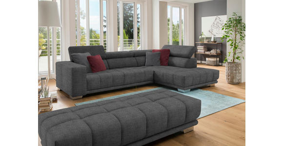 ECKSOFA in Chenille Grau  301/207 cm  - Chromfarben/Grau, Design, Textil (301/207cm) - Xora