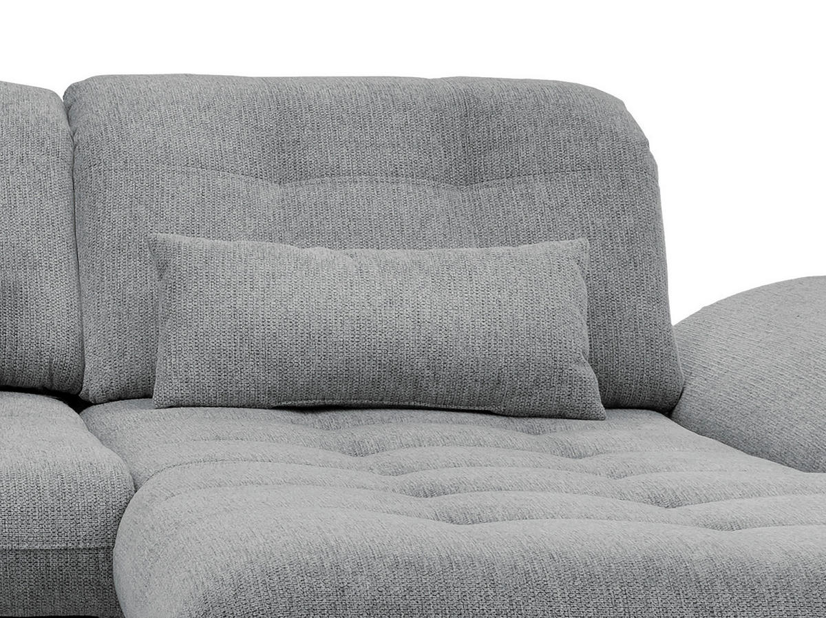 ECKSOFA in Chenille Silberfarben  - Chromfarben/Anthrazit, Modern, Textil/Metall (314/184cm) - Livetastic