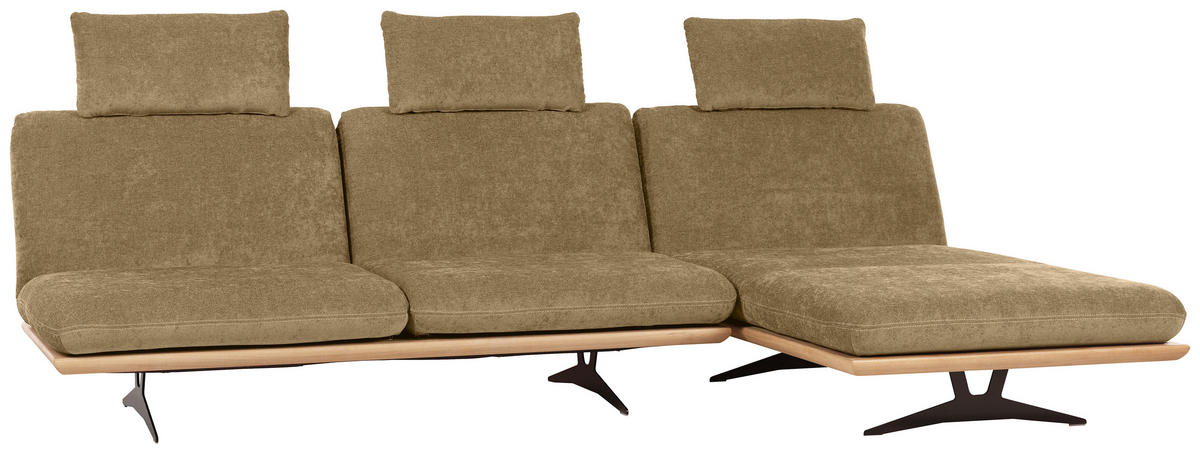 ZOFA S POSTELJNO FUNKCIJO,  svetlo zelena les, tekstil  - črna/bež, Design, kovina/tekstil (204/92/90cm) - Dieter Knoll