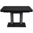 ESSTISCH in Metall, Glas, Holzwerkstoff 120-160/80/76 cm  - Schwarz, Design, Glas/Holzwerkstoff (120-160/80/76cm) - Hom`in