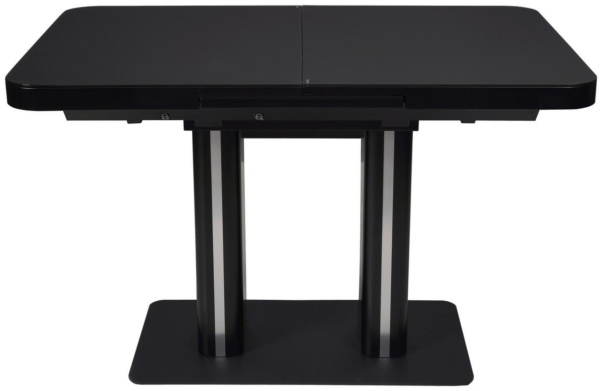 MATBORD svart rektangulär  utdragbar  - svart, Design, metall/trämaterial (120-160/80/76cm) - Hom`in