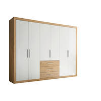 ŠATNÍ SKŘÍŇ S OTOČNÝMI DVEŘMI, bílá, dub artisan, 289/225/59 cm - bílá/barvy hliníku, Konvenční, kompozitní dřevo/plast (289/225/59cm) - Carryhome