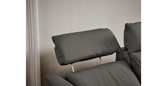 TRAPEZSOFA in Mikrofaser Schieferfarben - Schieferfarben/Schwarz, KONVENTIONELL, Textil/Metall (221/103/95cm) - Dieter Knoll