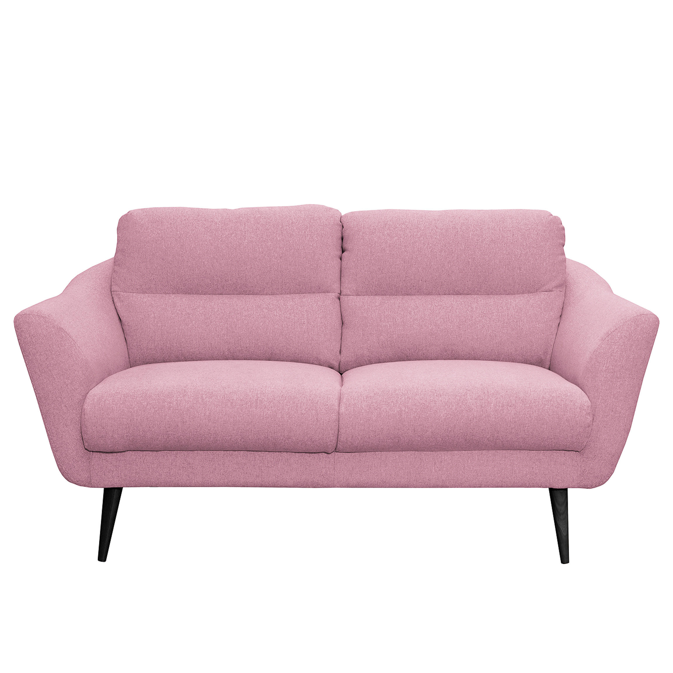 2-SITZER-SOFA in Webstoff Rosa  - Schwarz/Rosa, Design, Holz/Textil (158/87/88cm) - Livetastic