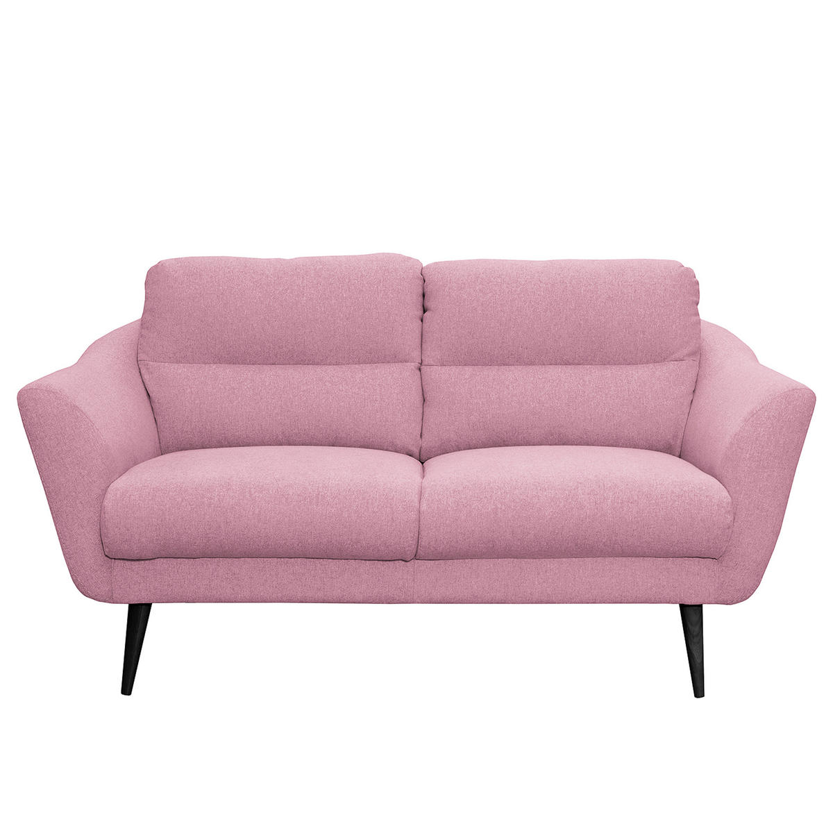2-SITZER-SOFA in Webstoff Rosa  - Schwarz/Rosa, Design, Holz/Textil (158/87/88cm) - Livetastic