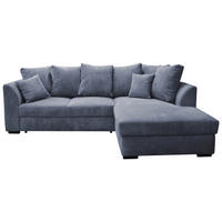 ECKSOFA in Cord Grau  - Schwarz/Grau, Design, Kunststoff/Textil (259/174cm) - Cantus