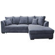 ECKSOFA  in Cord Grau  259/174 cm  - Schwarz/Grau, Design, Kunststoff/Textil (259/174cm) - Cantus