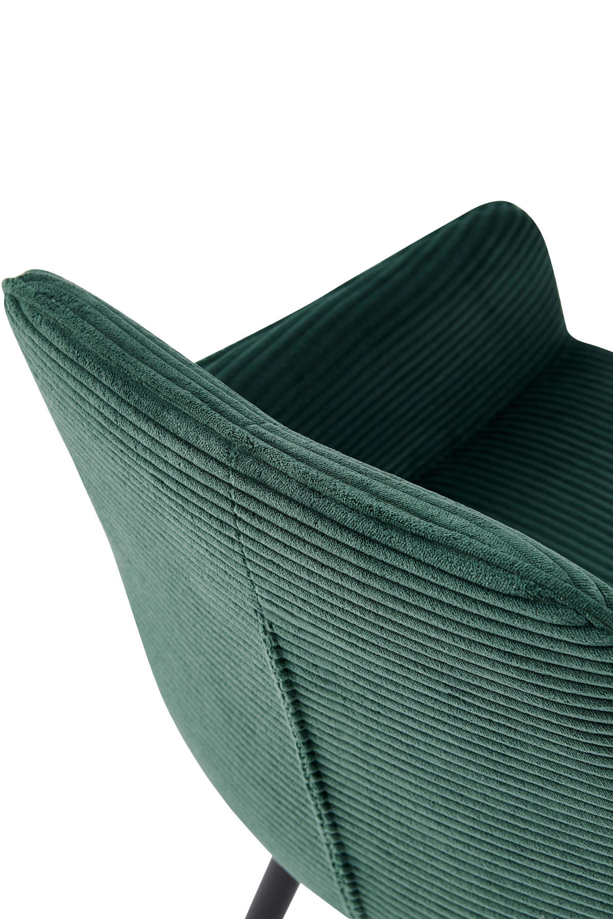 ARMLEHNSTUHL-SET 2 Stück  in Stahl Mikrofaser, Feincord  - Schwarz/Grün, MODERN, Textil/Metall (53/85/62cm) - MID.YOU