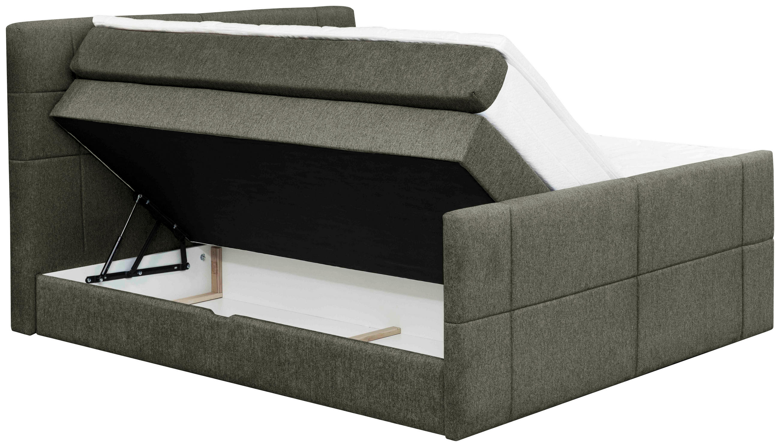 BOXSPRINGBETT 180/200 cm  in Dunkelgrau  - Dunkelgrau, KONVENTIONELL, Textil (180/200cm) - Carryhome