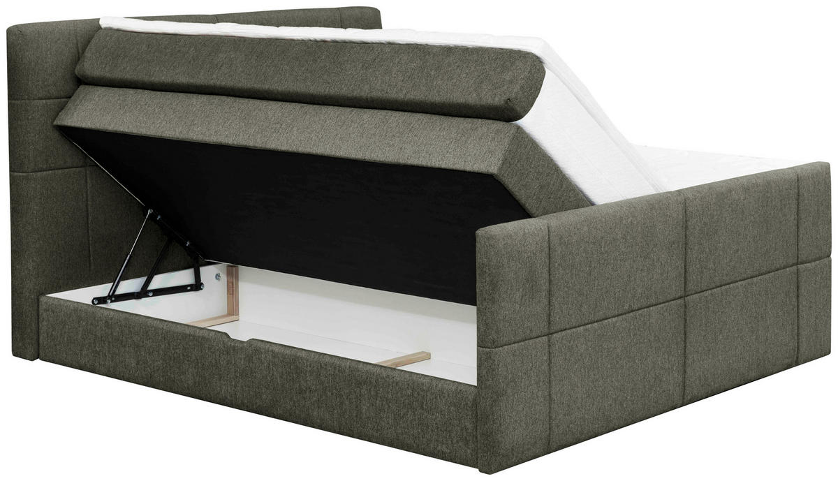 BOXSPRINGBETT 180/200 cm  in Dunkelgrau  - Dunkelgrau, KONVENTIONELL, Textil (180/200cm) - Carryhome