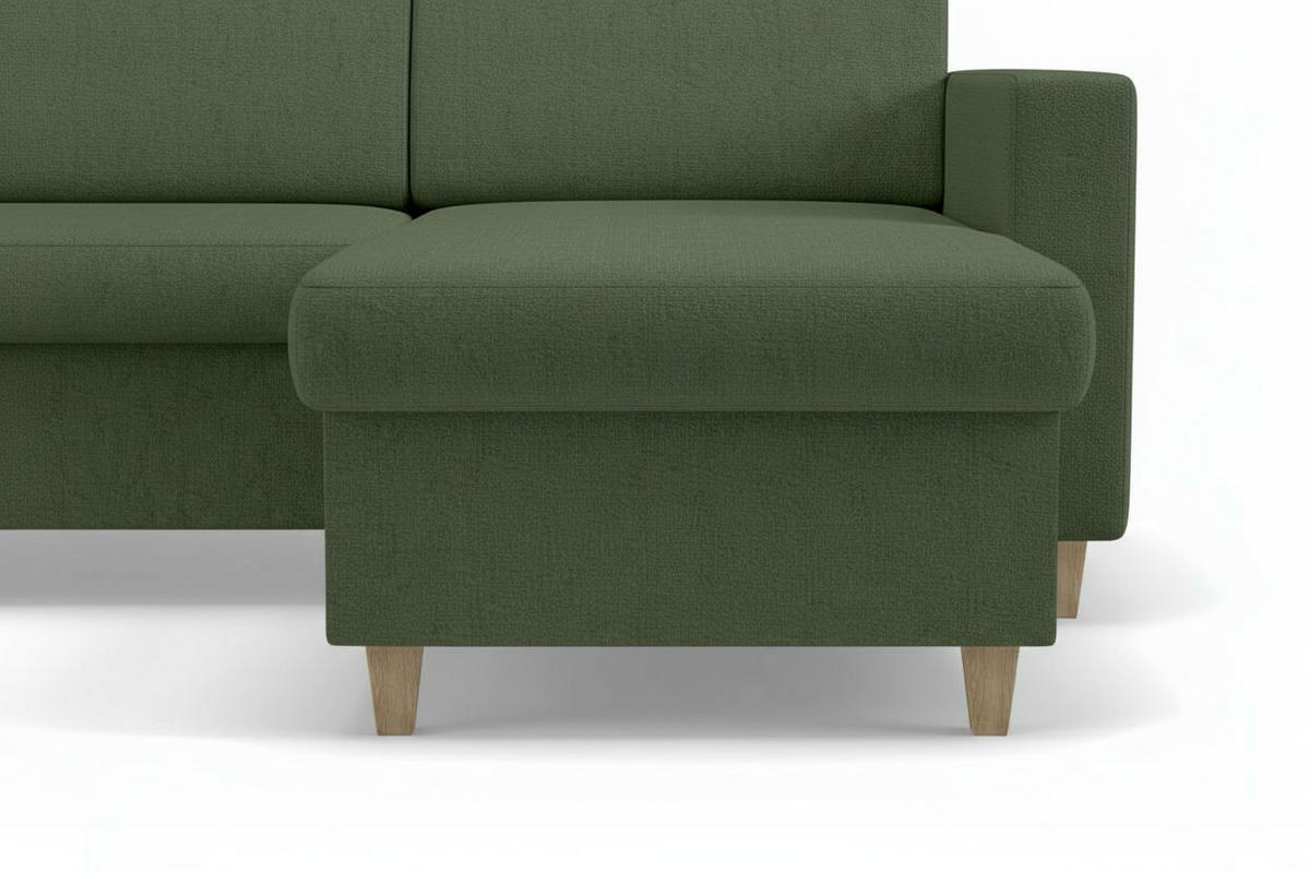 WOHNLANDSCHAFT NIKAS Grün Bouclé  - Buchefarben/Grün, Design, Holz/Textil (310/198/145cm) - MID.YOU