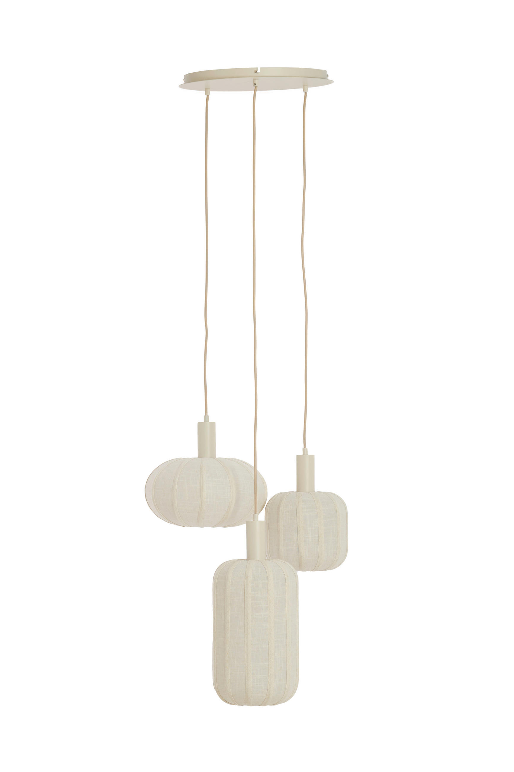HÄNGELEUCHTE Tufia 38/34/38 cm   - Creme, Design, Kunststoff/Textil (38/34/38cm) - Light & Living