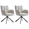 ARMLEHNSTUHL-SET 2 Stück  in Chenille  - Beige/Creme, MODERN, Textil/Metall (59/86/65cm) - Livetastic