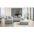 ECKSOFA  in Velours Grau  236/326 cm  - Schwarz/Grau, Design, Kunststoff/Textil (236/326cm) - Xora
