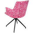 ARMLEHNSTUHL  Stoffauswahl, Sitzfläche 360° drehbar, automatische Rückholfunktion Jacquard  - Pink/Schwarz, Design, Textil/Metall (59/89,5/63cm) - Novel