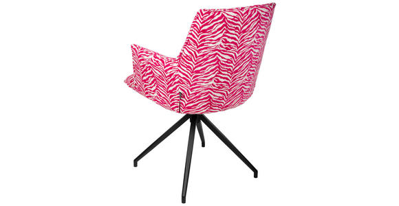 ARMLEHNSTUHL  Stoffauswahl, Sitzfläche 360° drehbar, automatische Rückholfunktion Jacquard  - Pink/Schwarz, Design, Textil/Metall (59/89,5/63cm) - Novel
