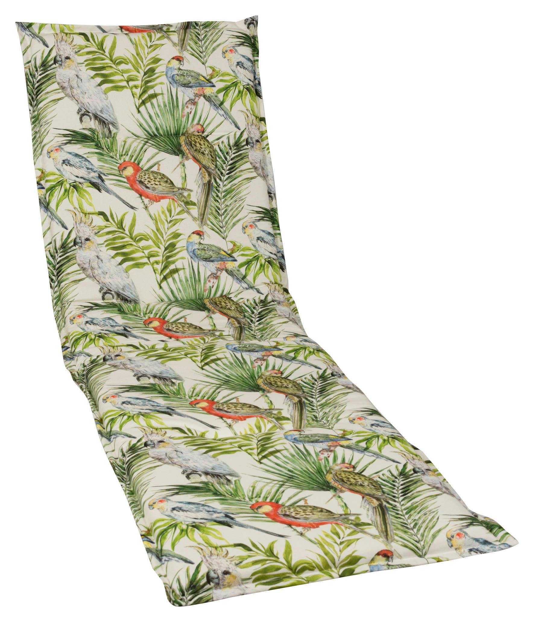 LIEGENAUFLAGE in Grün, Beige Vogel  - Beige/Grün, Design, Textil (60/4/200cm)