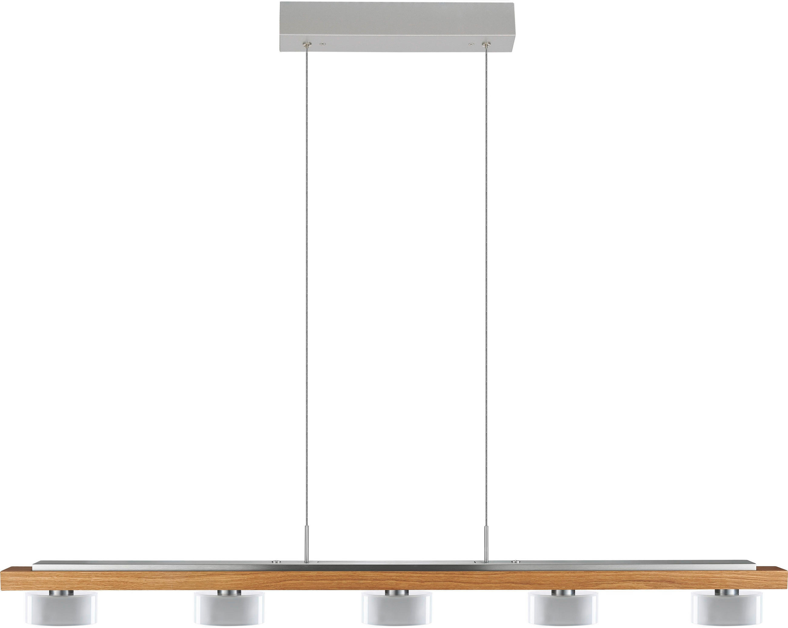 LED-PENDELLEUCHTE 130/6.5/55 cm  - Eichefarben, Natur, Holz (130/6.5/55cm) - Herzblut