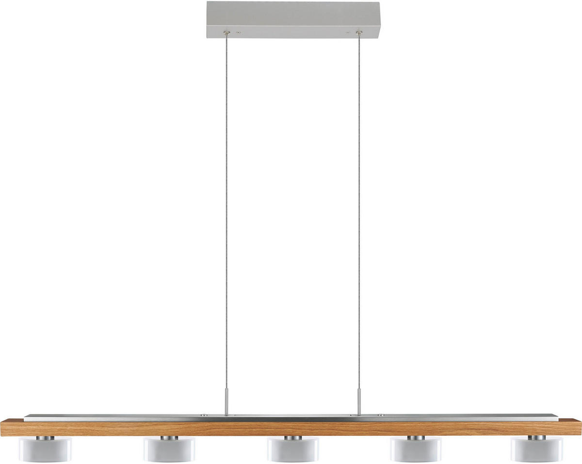 LED-PENDELLEUCHTE 130/6.5/55 cm  - Eichefarben, Natur, Holz (130/6.5/55cm) - Herzblut