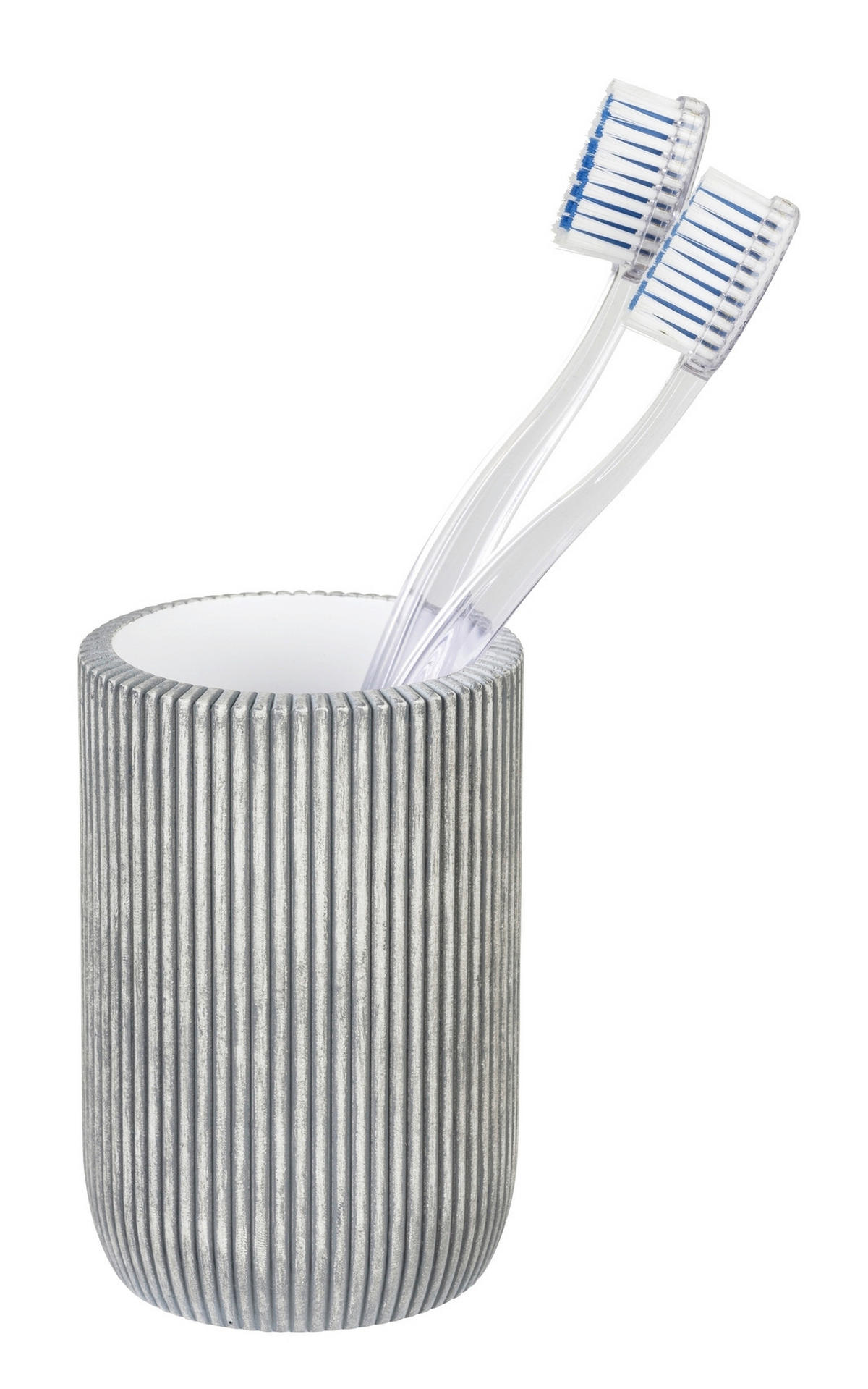 ZAHNPUTZBECHER  - Weiß/Grau, KONVENTIONELL, Kunststoff (7/11,5/7cm) - Schöner Wohnen
